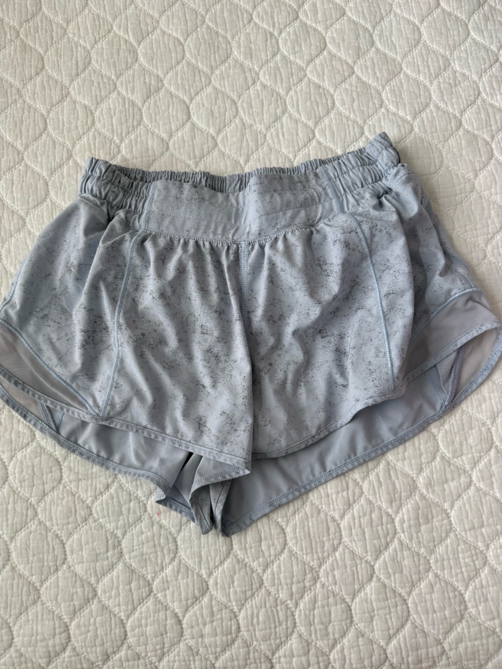 lululemon athletica 2.5 inseam Light Gray Speckled Athletic Shorts